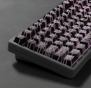 Womier PBT Keycaps,Topographic Shine Through Cherry Profile Keycap for All US Layout Mechanical Keyboard