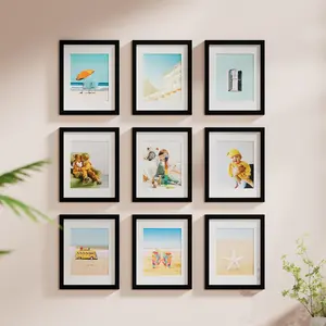 11x14 Picture Frame, Display Pictures 8x10 with Mat or 11x14 without Mat, Photo Frame for Wall or Table Top Display, Black, 1 Pack Decor Artwork
