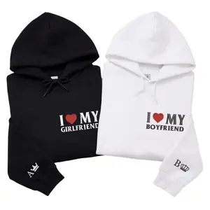 Custom I Love My Girlfriend Boyfriend Embroidered Hoodie – Matching For Valentine’s Day Gift