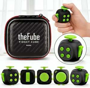 6-Sided Infinity Fidget Cube, Silent & Audible Mode Stress Relief Toy, Improve Concentration Mindfulness Anxiety Relief Hand Cube with Portable Carry Case for Adults Kids
