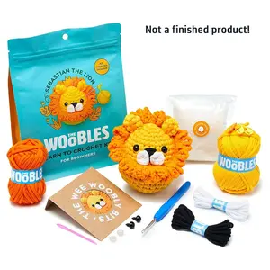 cute handmade amigurumi crochet Beginner Crochet Kit with Crochet Hooks Yarn Set DIY Crochet Stuffed Animal Kits Non-Finished Product Crafts Plushie