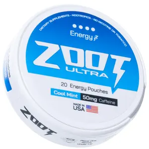 ZOOT Ultra Focus & Energy Pouches - Sugar-Free Cool Mint Nootropic Focus Supplement with Clean Caffeine, Blended Vitamins and Minerals (20 Pouches)