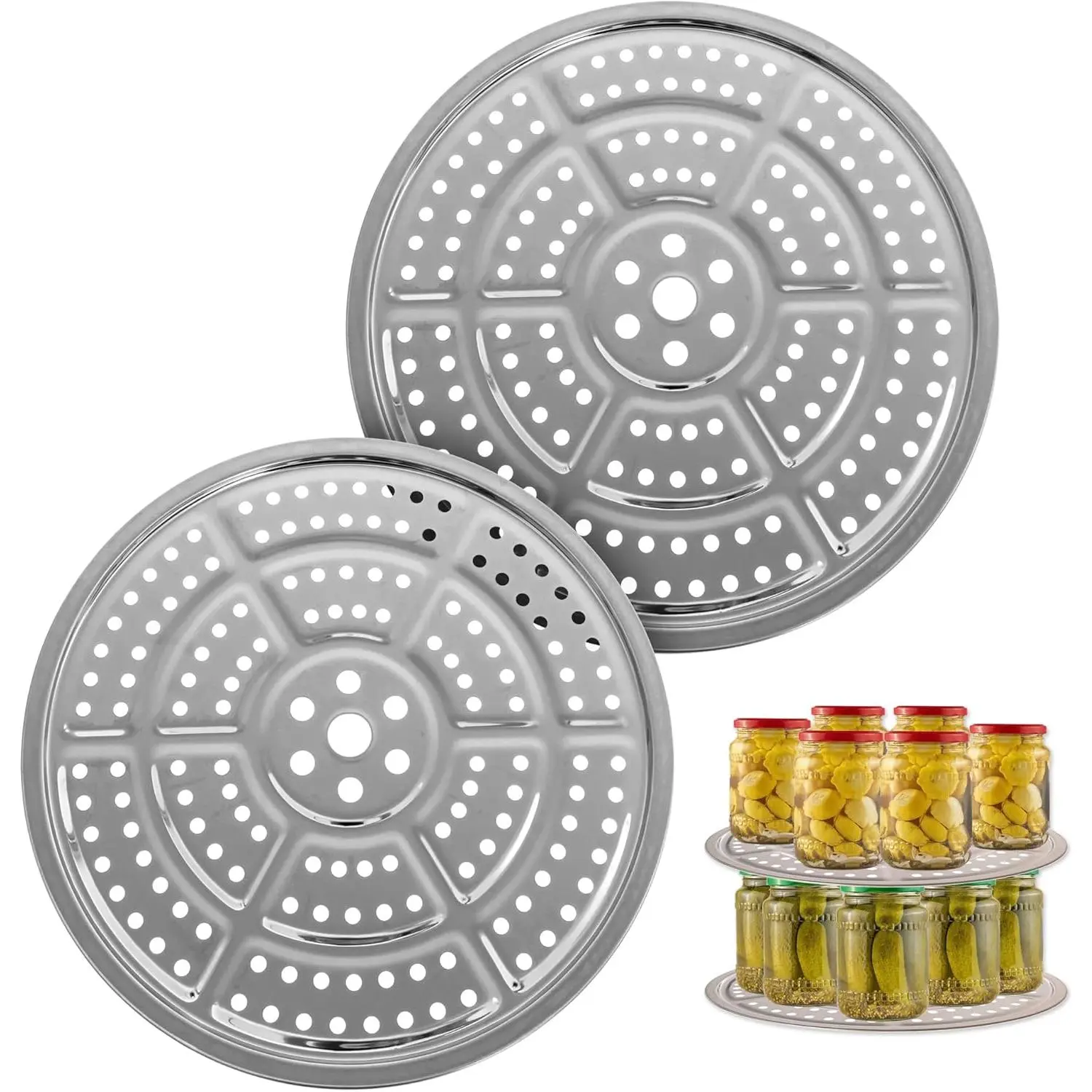 IMPRESA 2-Pack Canning Rack for Pressure Cooker - Stainless Steel - Compatible with Presto, All American Pressure Canner and More - 11 Inch (28cm Canners for Canning)