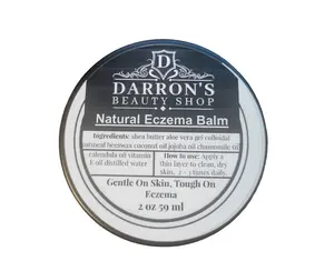 Darron's Beauty Shop Natural Eczema Balm 2oz Gentle on Skin Tough on Eczema with Shea Butter Aloe Vera Gel Colloidal Oatmeal Beeswax Coconut Oil Jojoba Oil Chamomile Oil for Daily Use Soothing Soothing Soothing