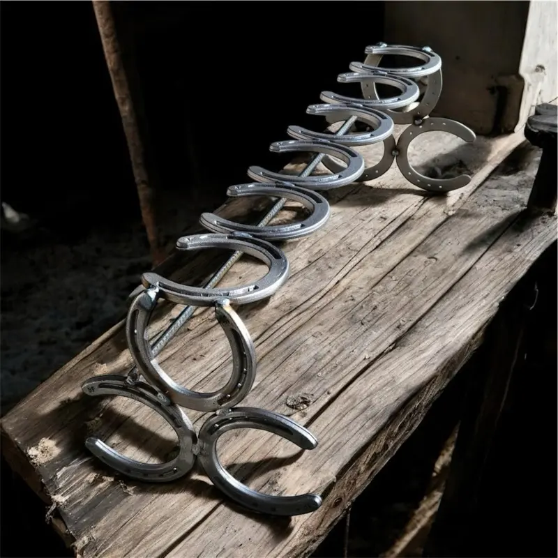 3-Pair Horseshoe Boot Rack - Rustic Steel Organizer for Boots & Shoes