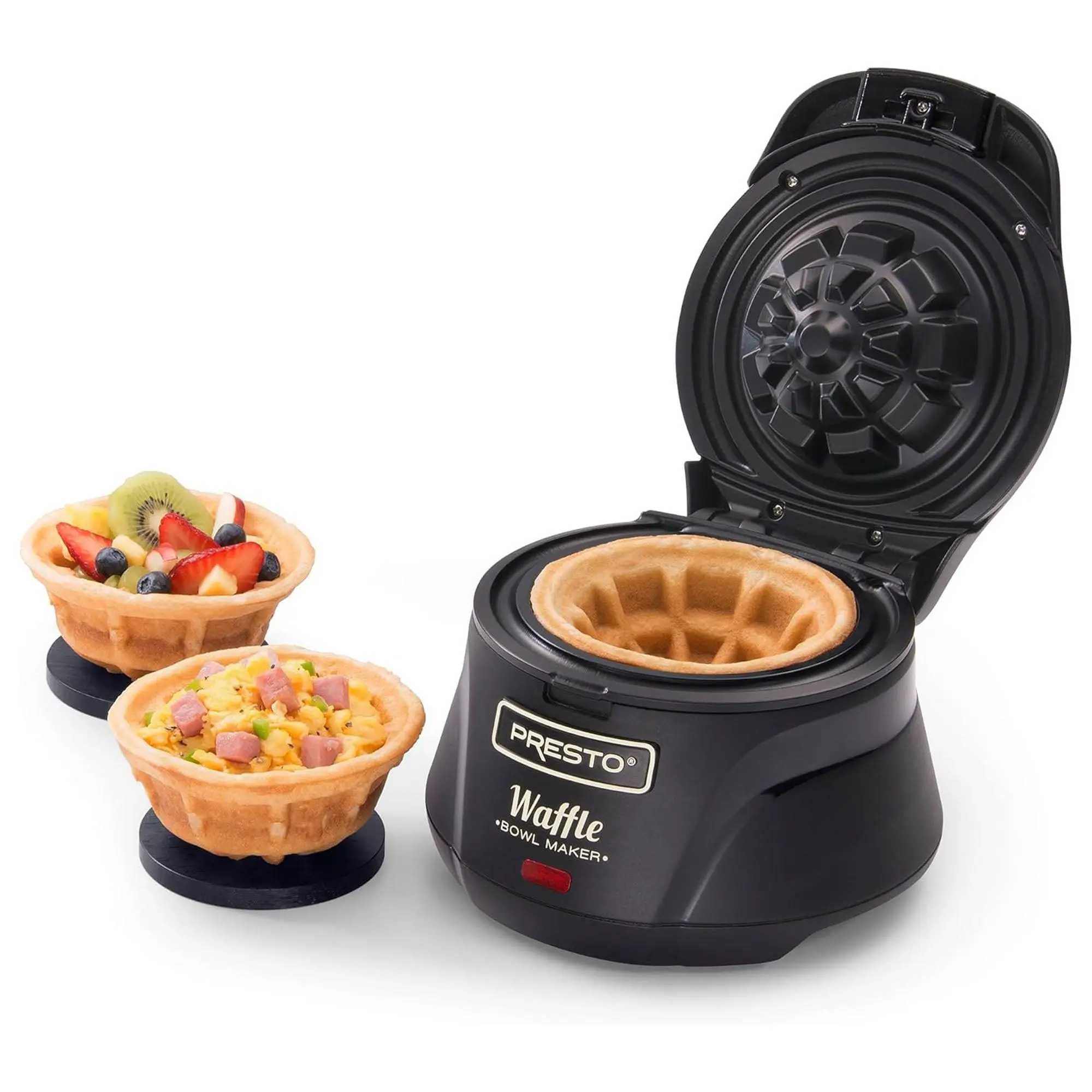 Presto Belgian Waffle Bowl Maker for 4" Waffles with Premium Nonstick Coating