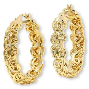 Bellezza Bronze Byzantine Link Hoop Earrings