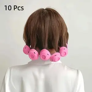 10-Piece Heatless Curling Wand Set, Easy DIY Hair Styling Tools, Anti-Slip Grip, Suitable for All Hair Types, Home Use, Professional Quality, Heatless Curling Rod