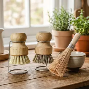 3-Piece Pot Brush Set, Multi-Functional Kitchen Cleaning Brushes, Durable Dishwashing Brushes, Kitchen Sink Countertop Cleaner Tools, Scrubbing Stick, Versatile Cleaning Tool