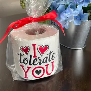Valentine embroidered toilet paper Funny gift