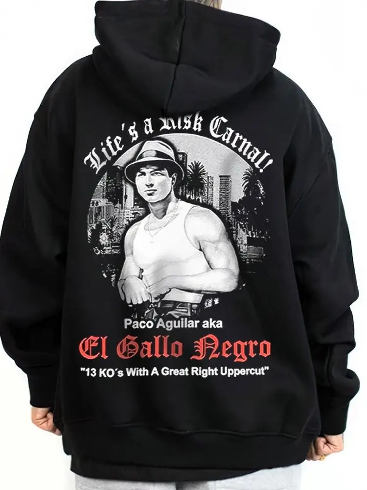 El Gallo Negro Unisex T-Shirt Hoodie Sweatshirt Oversized Outfits Casual, Chicanos Clothing, Cholo Clothes Mexican Style, Fashion
