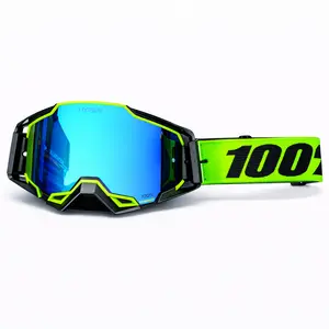 100 Percent Armega Motocross Goggles Blue Lens Off Road Motorcycle Helmet Glasses Windproof UV Protection Racing Riding Sports Goggles Gift