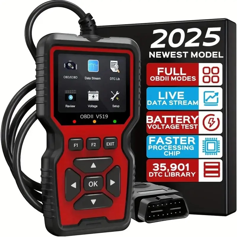 2026 New Powerful OBD2 Scanner Diagnostic Tool - Automotive Engine Code Reader, Full OBD2 Features, Reset, Modes 6&8, Suited for DIY Car Owners & Mechanics Voltage Test