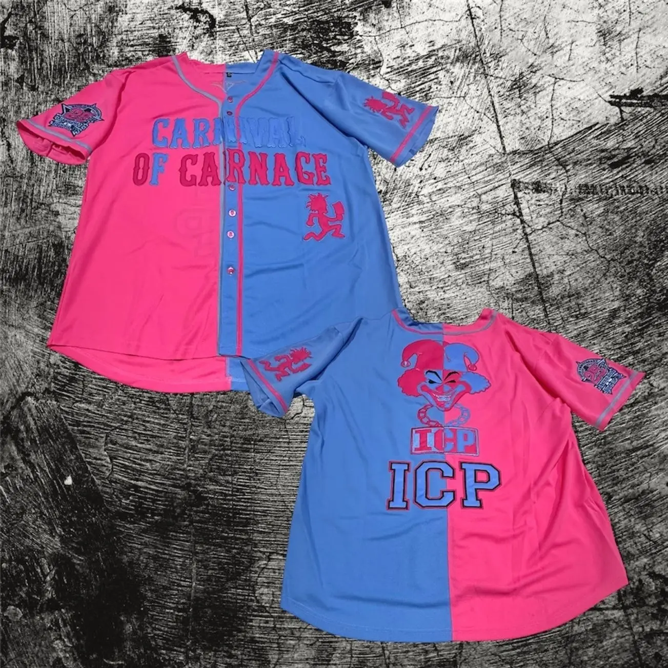 Split Colors Carnival Of Carnage Baseball Jersey ICP Juggalo Jersey