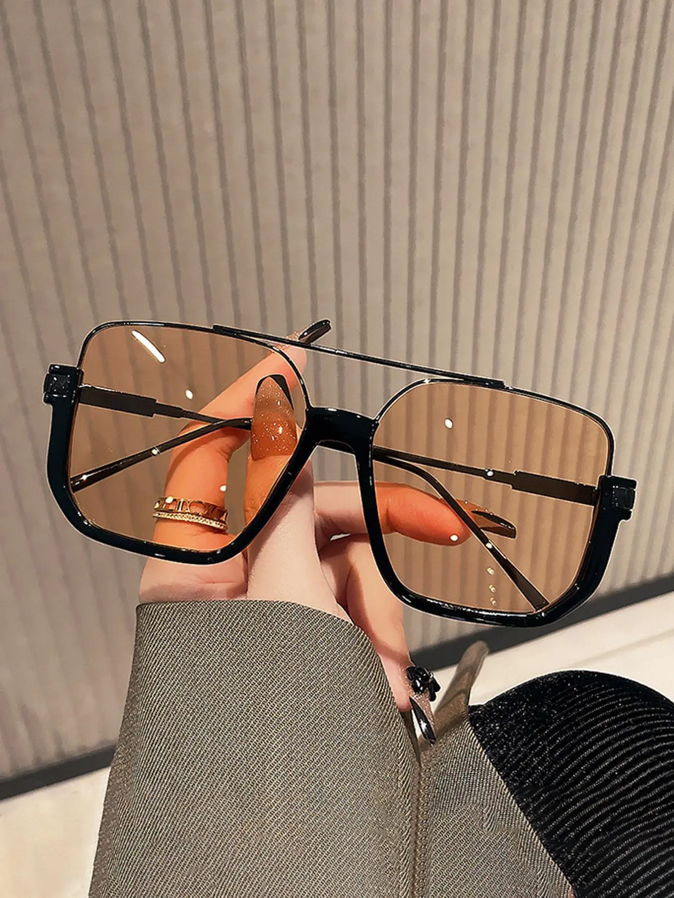 Women's Fashionable Metal Sunglasses, Trendy Casual Sunglasses for Everyday Use, Fashion Accessories for Outdoor Activities, Stylish Shades