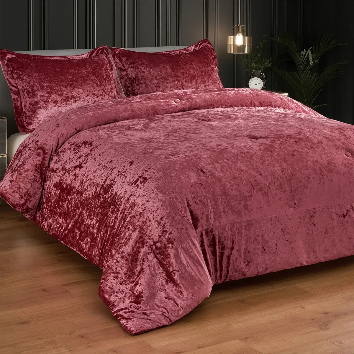 3 Piece Velvet Luxe Comforter Set with Soft Brushed Microfiber Reverse, Fluffy Comforter Bed Set & Matching Sham 3 Piece Velvet Luxe Comforter Set with Soft Brushed Microfiber Reverse, Fluffy Comforter Bed Set & Matching Sham