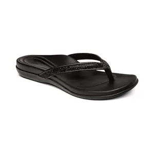 Eve Sparkly Thong Sandal - Black