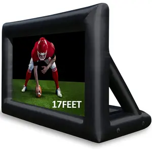 17 Feet Inflatable Movie Projector Screen, Indoor and Outdoor Projector Screen with Carry Bag for Front and Rear Projection with Air Blower Storage Bag, Easy Set Up Blow Up Screen for Backyard Movie Night, Theme Parties, Celebrations