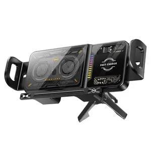 UWDFH 15W Wireless Charging Car Phone Mount All-New Upgrade Foldable Universal Compatible 90° Rotatable Hook Clip Running Lights Included Super Stable Vent Holder One-Touch Fixing Release for iPhone Samsung Google & More