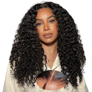 Bling Hair Glueless 5x5 Deep Wave Human Hair Wig Pre-cut 6x4 Lace Closure Human Hair Wig Brazilian Pre-plucked 7x5 Deep Wave Wig Human Hair Ready To Wear Deep Wave Wig For Wig Beginners