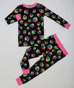 Rainbow Roses Two Piece Long Sleeve Pajamas