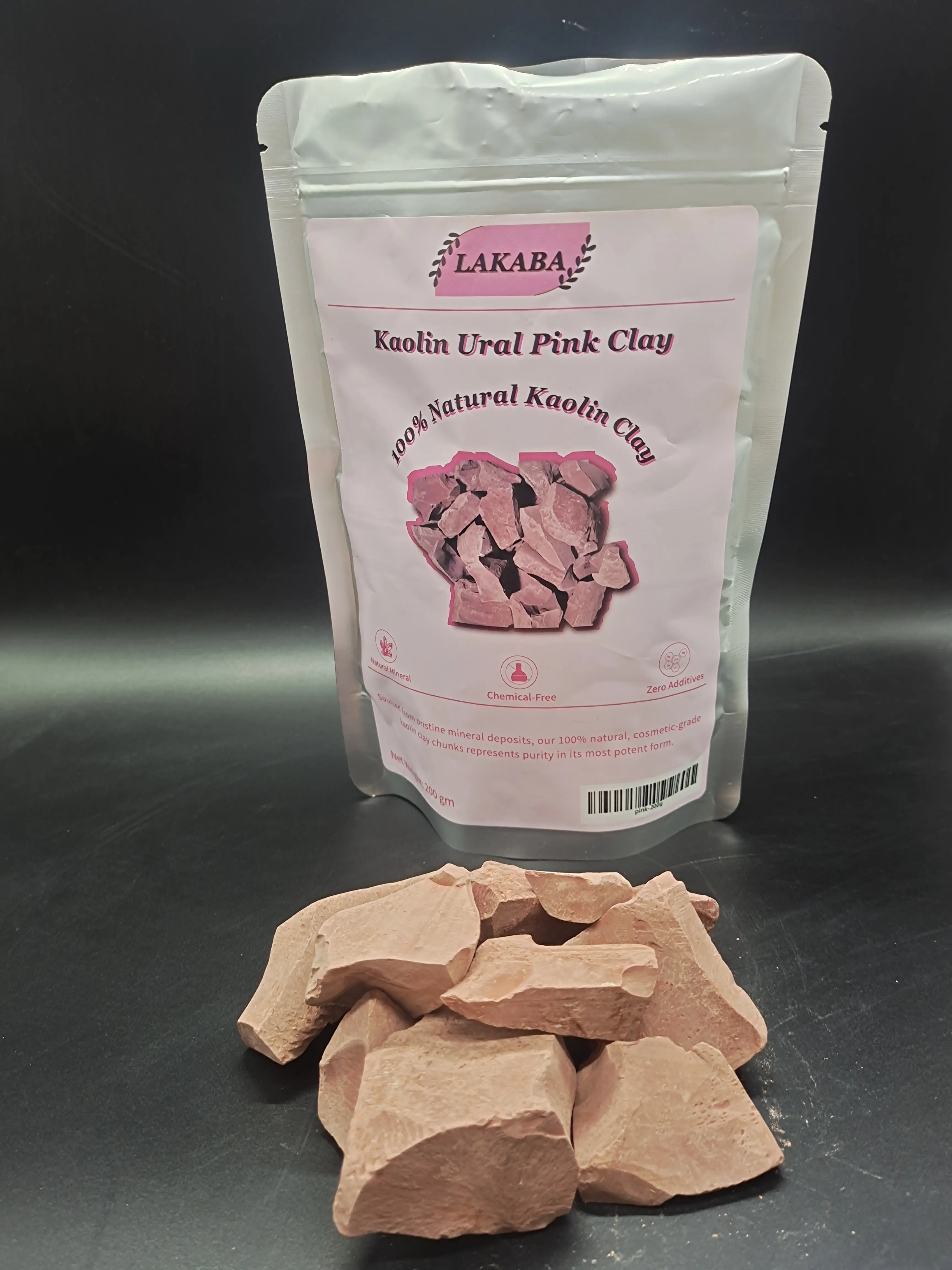 Lakaba Rosy Narat Clay Garden Soil, 200g (7oz) | 100% Natural, Additive-Free, Cosmetic-Grade Edible Soil for Plants, Rosy Soil