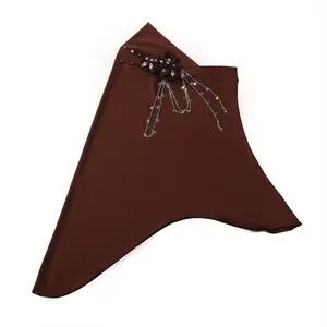 Turban Head Wraps for Women Beaded Pre Star Chain Diamond Decoration Soft Stylish Tassel Design Casual Braided Head Scarf