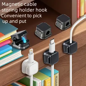 Cord Clips Self-Adhesive - No Drilling Required - Set of 8 Cable Organizers for Network Wires and Data Management