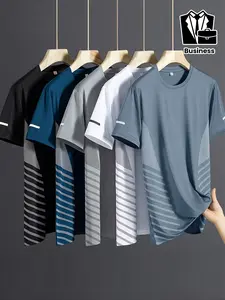 Men's Five-Piece Set Multi-Color Business Casual Fashion Short Sleeve Top