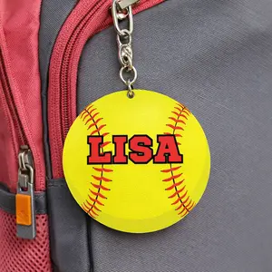 Softball Keychain Custom Personalized Name