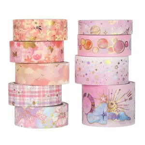 Sweet Memories Series Washi Tape (9 Rolls/set), Cute Scrapbooking Tape, Decorative Washi Tape, Adhesive Tape for Scrapbooking, Journaling, Gift Wrapping