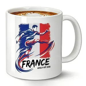 France World Cup 2026 Coffee Mug, 11 Oz Ceramic Cup, Ideal for Soccer Fans & Tea Lovers, Perfect Gift for Him Her