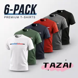 Men's 6-Pack Round Neck Athletic Fit T-Shirts, Moisture Wicking Micro-Grid Graphic Tees, Quick Dry 4-Way Stretch Structured Fit Tops, Fitness Outfit for Workout & Commute,summervibes t shirts for men