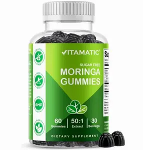 Moringa Gummies – Sugar-Free Botanical Extract – Green Superfood Supplement – Vegan, Pectin-Based, Non-GMO – Plant-Based Gummies – 60 Count