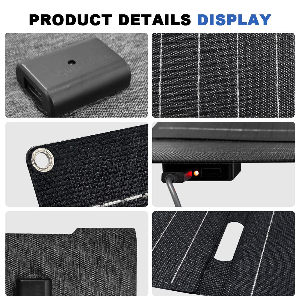 Portable Foldable Folding Solar Panel Monocrystalline Solar Panels Usb 24V Charger Outdoor Camping Waterproof