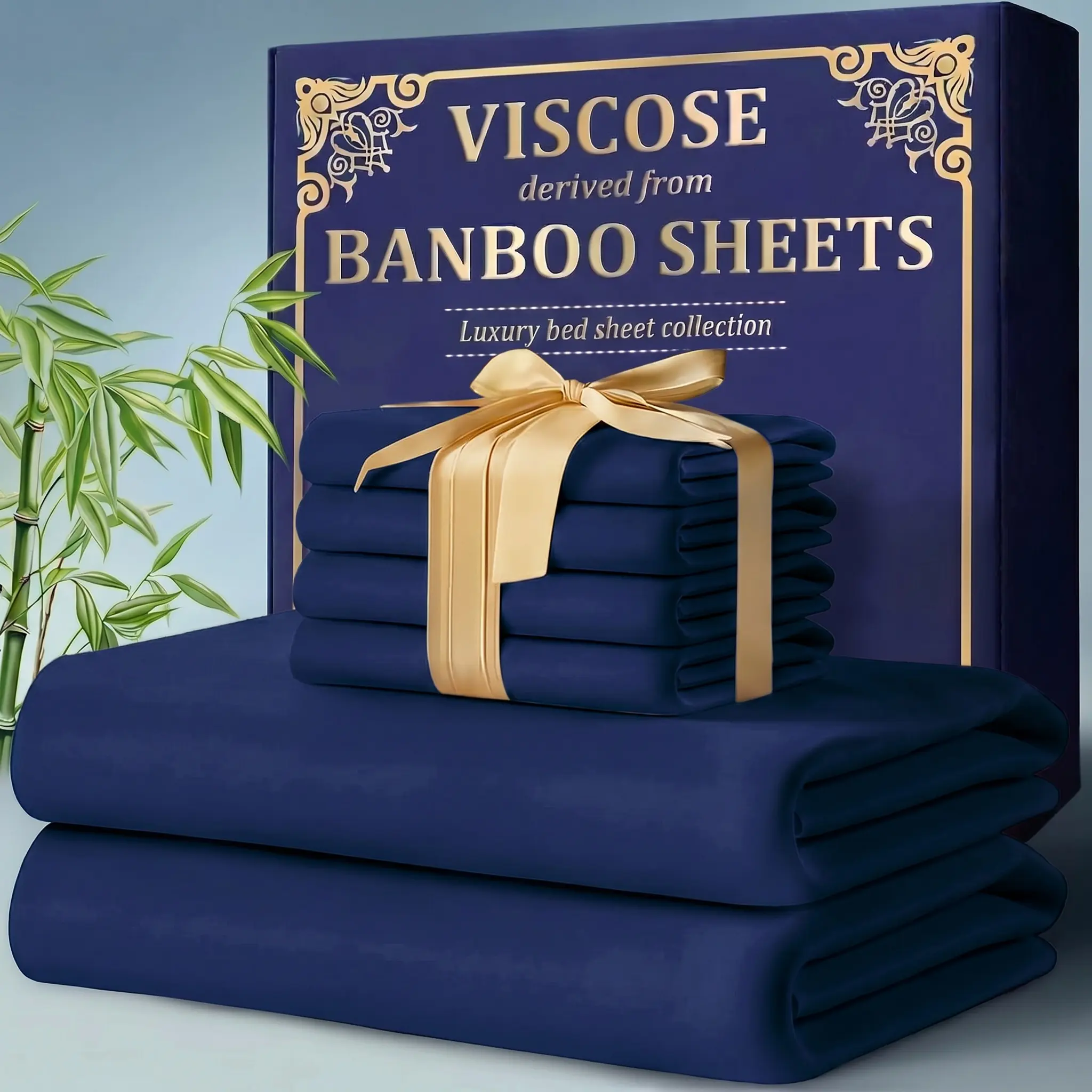 3/4pcs Bamboo Bed Sheet Set, Breathable and Close-Fitting, Comfortable and Super Soft, Large Bedding Set, Suitable for Hot Sleep, Washable and Machine Washable, All Seasons, Holiday Gift, Perfect for Bedrooms or Guest Rooms various color