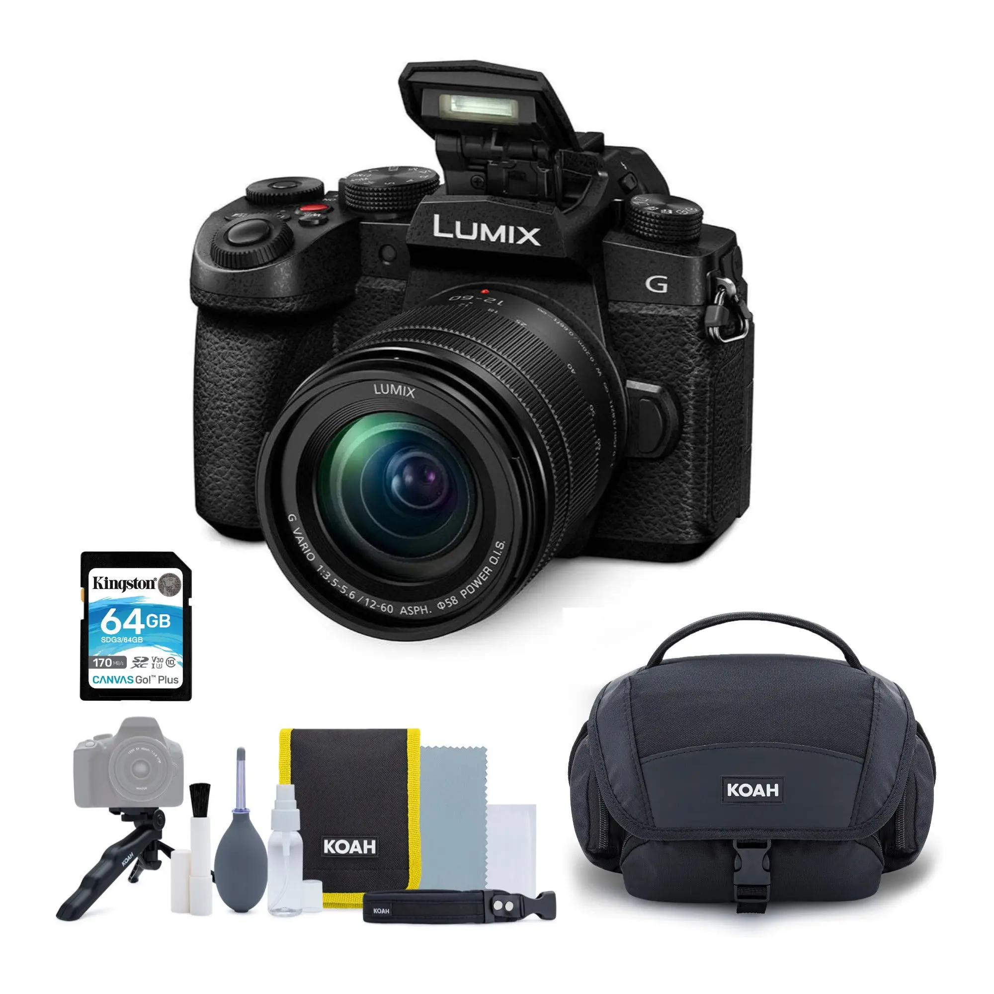 Panasonic LUMIX G97 Micro Four Thirds Mirrorless Camera (Black) with Gadget Bag and 64GB Card Bundle