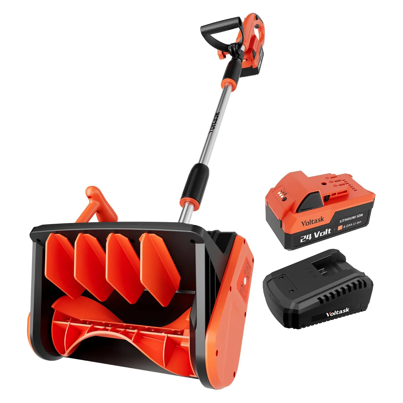Snow Shovel 24&48V 13&16Inch 4-Ah Battery Snow Blower with Directional Plate Adjustable Front Handle Quick Charger Included