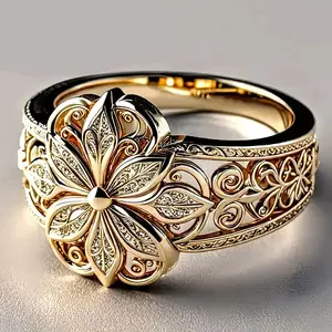 Hollow flower ring elegance exquisite for daily wear and parties