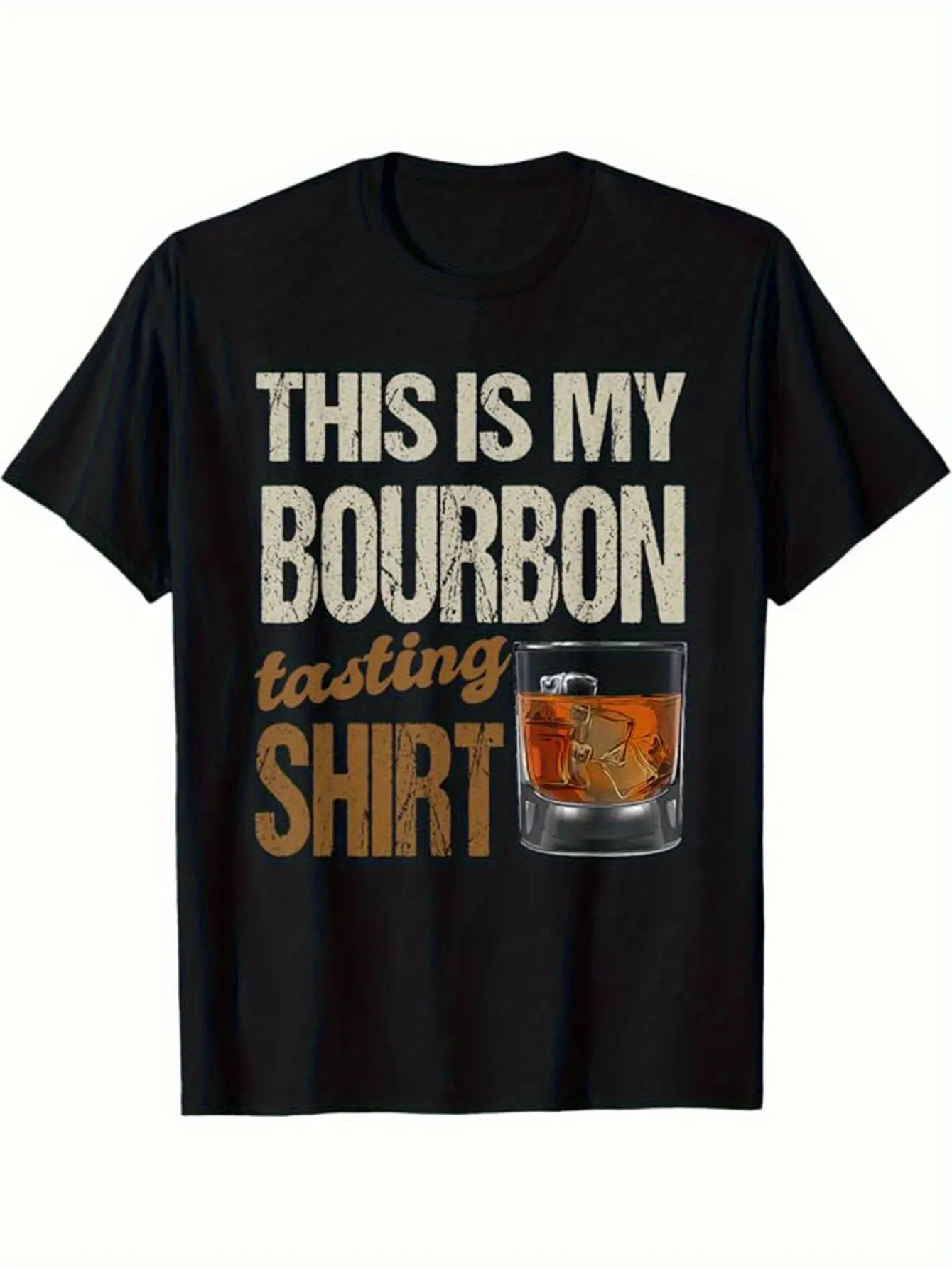 Men'S Funny Bourbon Tasting Shirt - _This Is My Bo unisex soft cotton short sleeve t shirt, vintage graphic casual tee for men women teens, perfect birthday holiday gift for camping travel gym daily street  wear