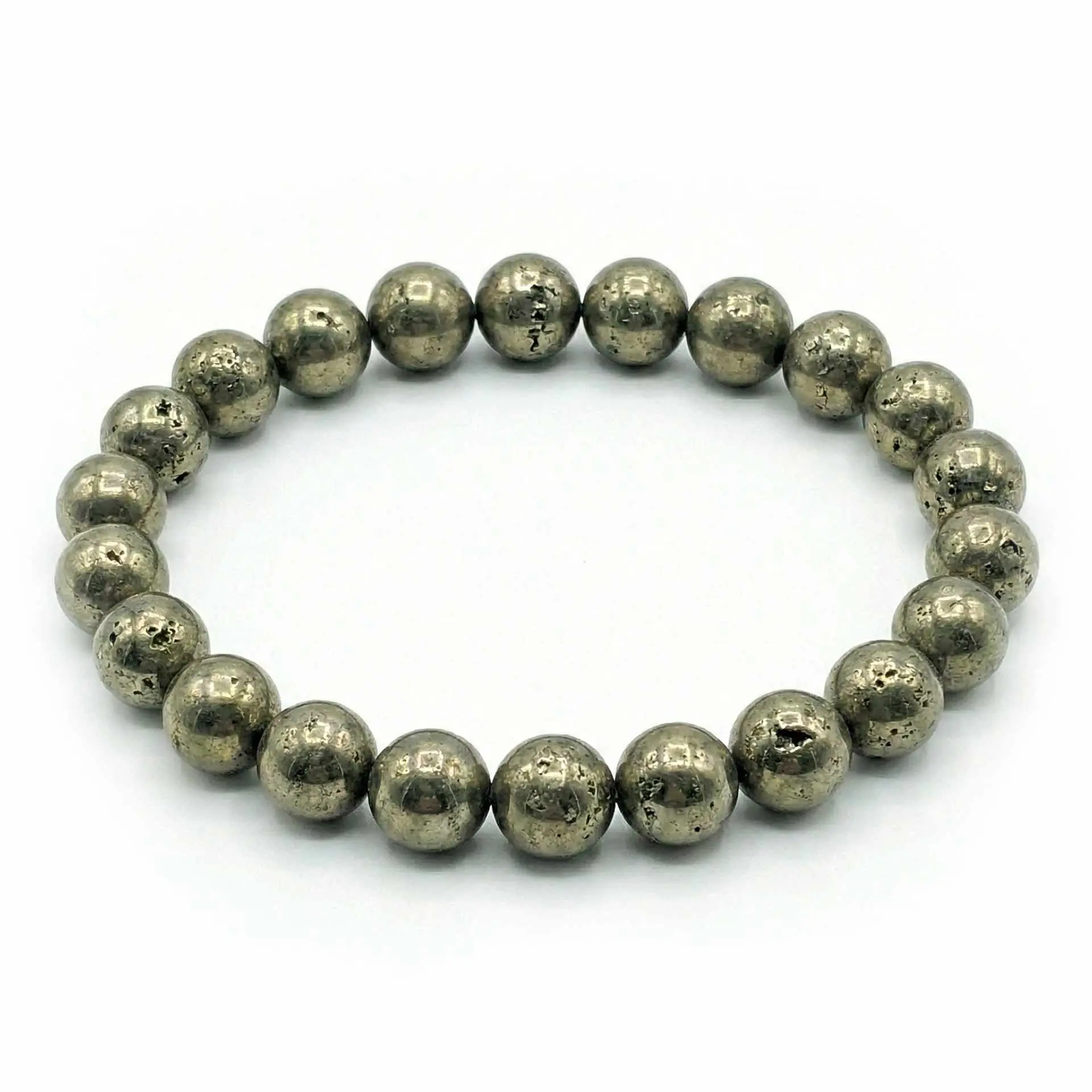 Pyrite 8mm Stretch Bracelet — Fool's Gold for Abundance &amp; Willpower