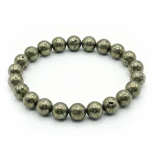 Pyrite 8mm Stretch Bracelet Protection Willpower Abundance
