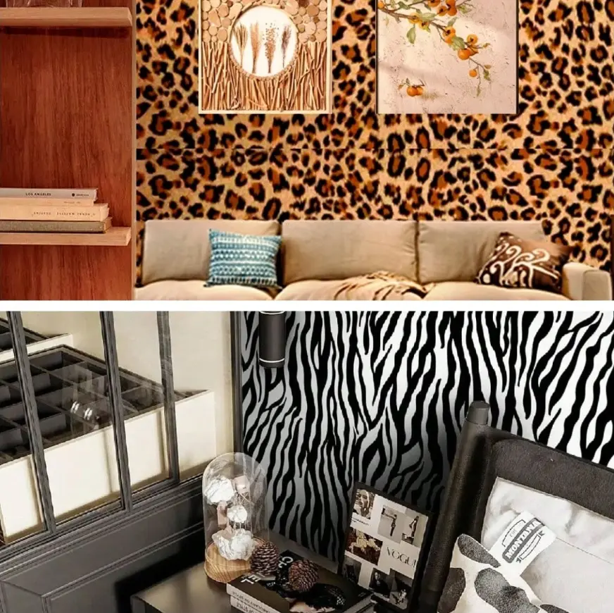 Zebra Print Self Adhesive Wallpaper Removable PVC Wall & Furniture Wrap