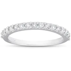 1/2ct Diamond Wedding Ring Stackable Womens Anniversary Band 10K White Gold