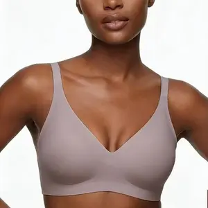 WEPOLD Womens Jelly Bra Full Coverage Wireless Supportive Push Up Plus Size Comfort Soft Gray Seamless Everyday T-Shirt Bra No Underwire Smooth Bra Cups Breathable Sport Bras for Fuller Fit