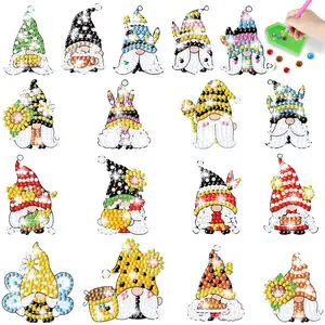 17pcs Diamond Painting DIY Handmade Puzzle Cartoon Character Mosaic Stickers Gift Set, Creative Handicraft Craft Kit for Kids and Adults, Diamond Painting Kits