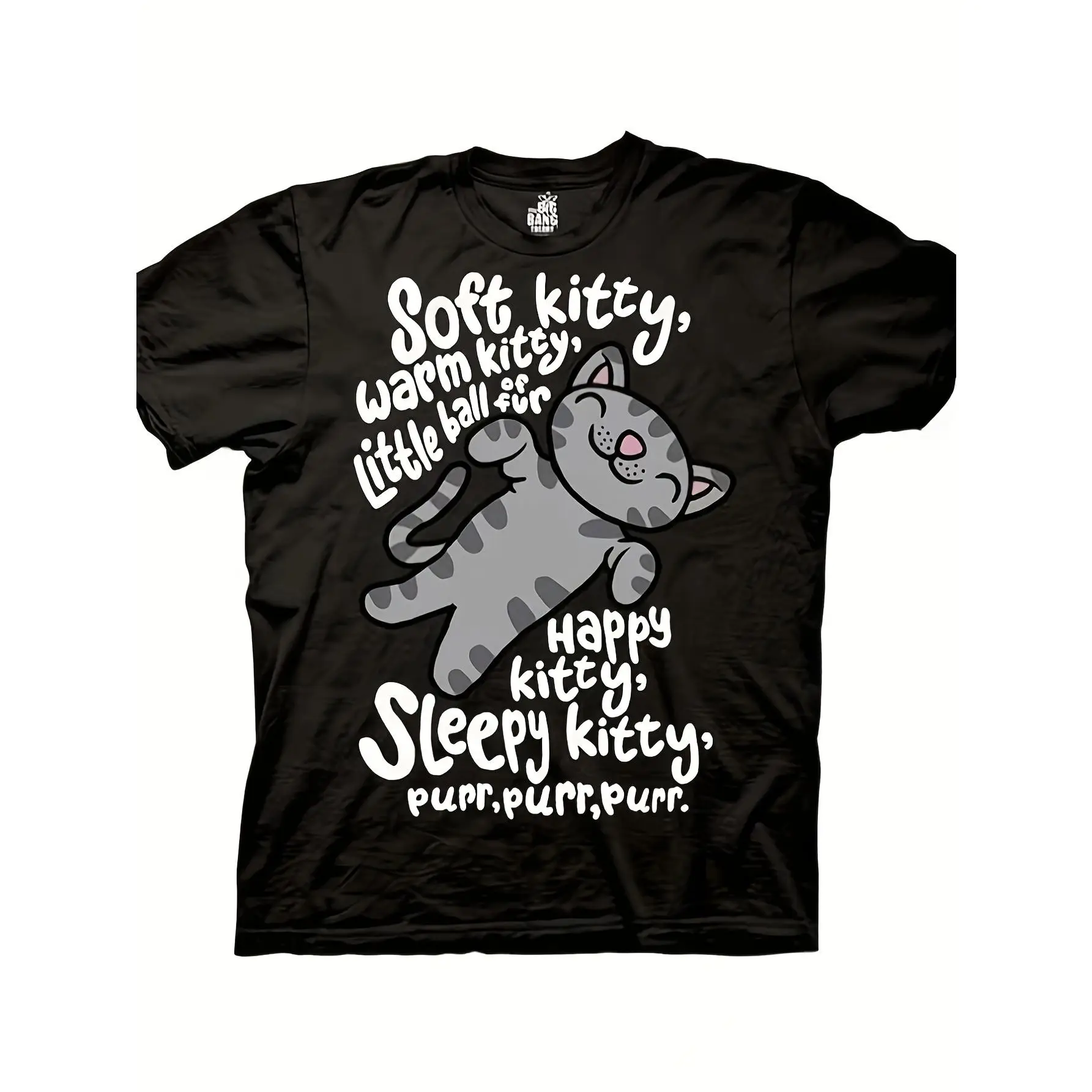 Big Bang Theory Soft Kitty Graphic Men's T-Shirt – 100% Cotton T-Shirt - Versatile for Casual, Sports, Festive, All-Season Wear