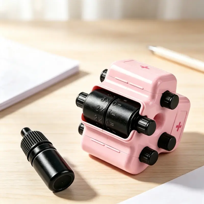 Portable Math Worksheet Making Tool, 4-in-1 Reusable Arithmetic Roller Stamp for Kids Daily Exercise