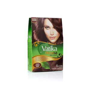 Vatika Henna Natural Brown Color (6 Sachets X 10g) Natural Permanent Hair Dye – Ammonia-Free With Natural Henna, Grey Coverage, Nourishing Herbal Blend, Long-Lasting Hair Color for Soft, Shiny Results – 60G