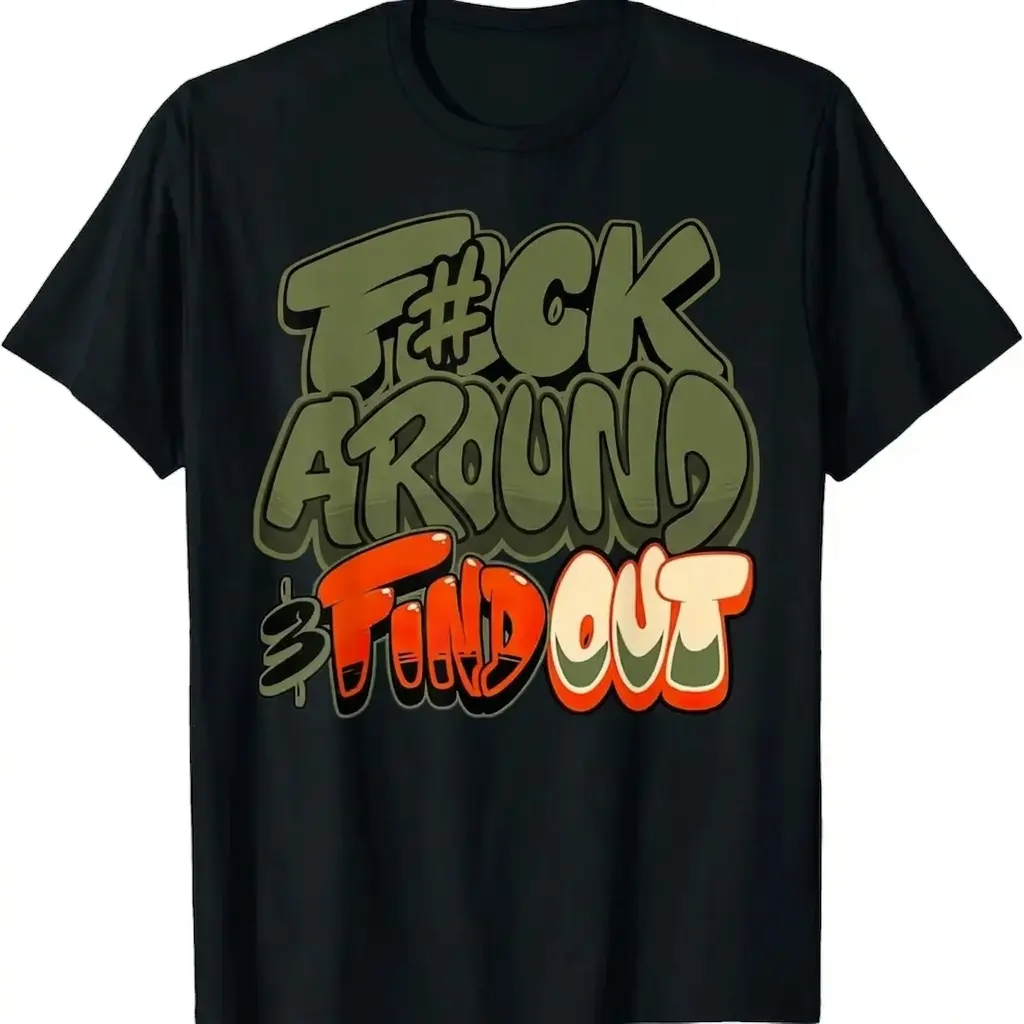Hip - hop - inspired Tee Channel Hip - hop Vibe with a Cool and Impactful Graffiti - style Typography on a Tee Clothes Cotton, camping life, artistic print, for Couples, colorfast durability, holiday trip, work commute